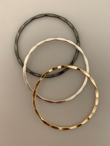 Gold Finish and Silver,Gunmetal  50mm  of 6 Pcs. Hammered Hoops or Circle E-coated, Brushed Finish, Handmade C