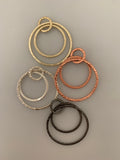 Double Circle linked Gold Finished/Silver Plated,Solid Copper ,Brass and Gunmetal Color.