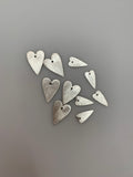 Pack of 25 to 35 Pcs.Gold Finish,And SIlver Plated E-coated,Brushed Finish, Heart Shape Components  Available two Size: 15mmX7mm, 20mmX14mm.