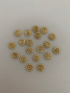 One   Strand of   Daisy Spacers - Gold Finish And silver Plated  spacers in 9mm+
