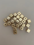 1 Strand of Light weight  Cube Beads, Gold finish And Silver Plated  Brushed Finish, e-coated (about 25 Square Beads)