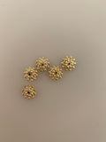 One Strand of Fancy Daisy Spacers,Available in 2 colors:Gold Finish And silver Plated,Decorative Daisy with a size of about 9mX5mmNO-102