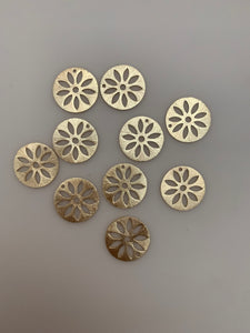 A bag of 10 Pcs Gold Finish ,and Silver Plated  E-coated, Handmade, Brushed Finish Charms sizes :20mm