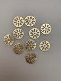 A bag of 10 Pcs Gold Finish ,and Silver Plated  E-coated, Handmade, Brushed Finish Charms sizes :20mm