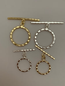 Toggles, Silver Plated, Gold Finish, E-Coated, Hammered, Size 39X34mm, Bar Size 55mmX3mm.