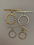 Toggles, Silver Plated, Gold Finish, E-Coated, Hammered, Size 39X34mm, Bar Size 55mmX3mm.