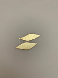 Gold  Finish And Silver Plated , E-Coated, Brushed Finish, Earring Components, One Hole Findings, Size 42X13mm, Hole Size 1mm