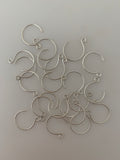 6 to 7 Pairs of Round Sterling Silver Ear Wire Size 18mm EW1SS & EW2SS
