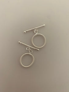2 Pcs of Sterling Silver toggle /Clasps  Size:18mm | T1SS