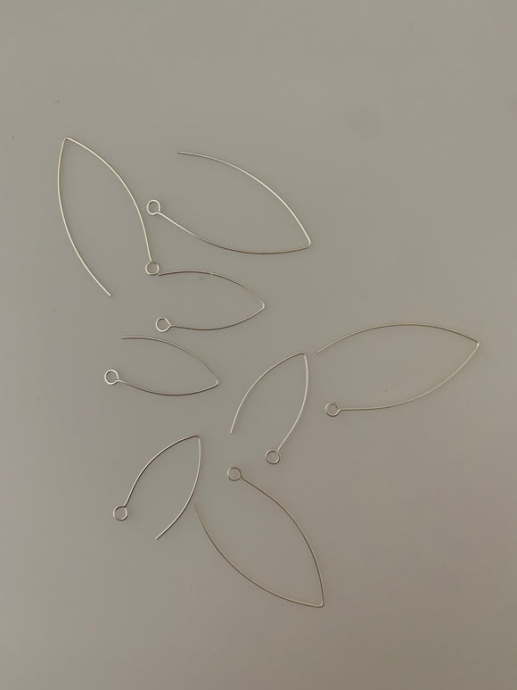 10 to 12 Pcs  of 925 Sterling Silver Ear Wires Available two Size: 26mm and 38mm