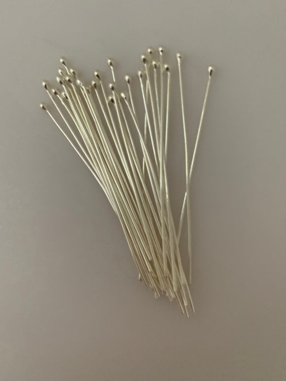 Sterling Silver Ball Headpins | 925 Sterling Silver | 23,24,& 26 Gauge  | Available in Five Sizes: 1