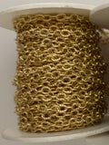 3 Feet of Gold Plated Brass Chain | Patterned Cable Chain | Gold Plated Electroplated Chain | Size: 3.6mmX4.7mm | CHN59BM and E-Coated Chain. Size: 3.6mmX4.7mm | CHN59BM