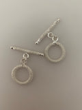 2 Pcs of Sterling Silver Fancy Toggle /Claps  Size : 18mm | T2SS