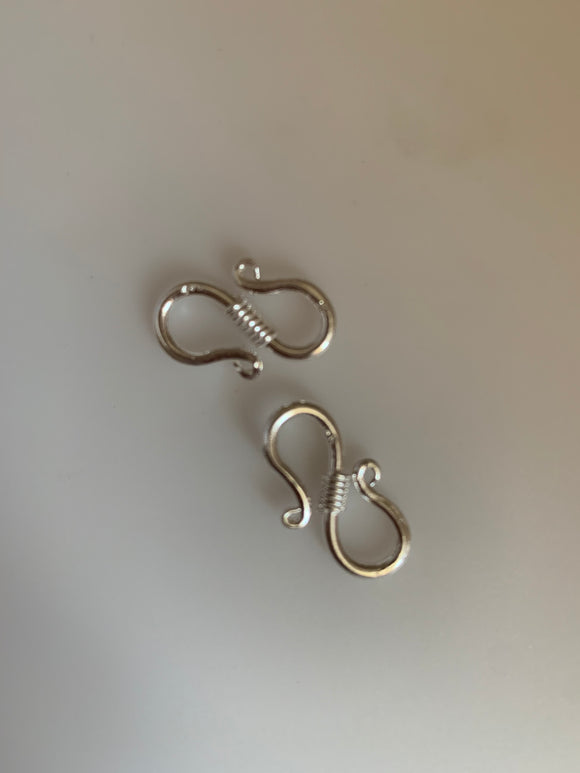 5 Pcs Of Pack Sterling Silver S Hooks/Claps Size 19mmX11 | H5SS