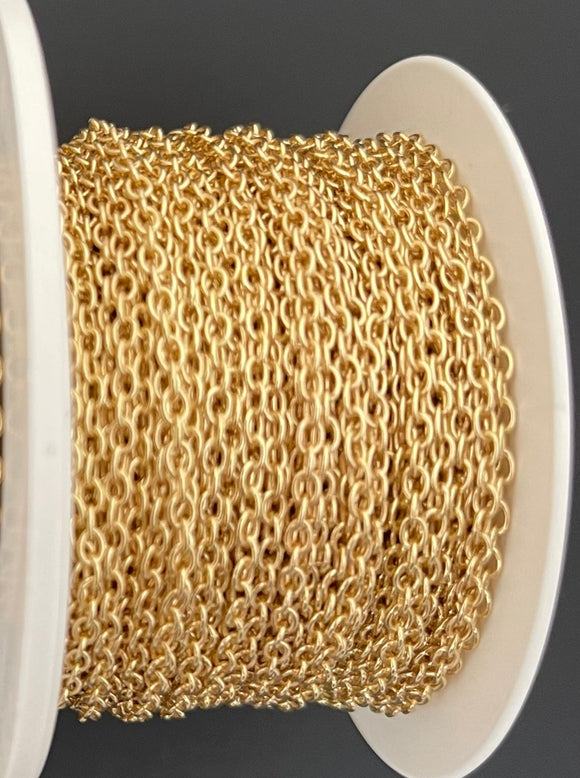 3 feet of Gold Plated Brass Chain | Round Cable Chain | Size 1.8mm | CHN4BM