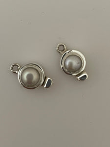925 Sterling Silver and Fresh Water Pearl Clasp | Sterling Silver Clasp | Size:  9mmX17mm (2Pcs) C1SS