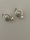 925 Sterling Silver and Fresh Water Pearl Clasp | Sterling Silver Clasp | Size:  9mmX17mm (2Pcs) C1SS