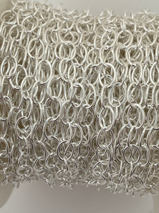 3 Feet of 925  White Sterling Silver Oval Cable Chain Link  Size: 7.15mmX5mm | CHN19SS