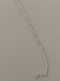 3 Feet Sterling Silver Figaro With 3 Short Links And 1 Long  Link D/C  two Side Size :1.72X0.92 | CHN62SS