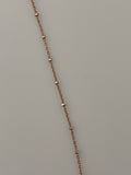Rose Gold Silver Beaded Chain Necklace, Rose  Gold Beaded Necklace ,  Rose Gold | CHN76SS
