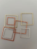 Gold Finish Silver Plated And Solid Copper Square  Brushed Finish Blanks E-coated Handmade Available Three color and three size