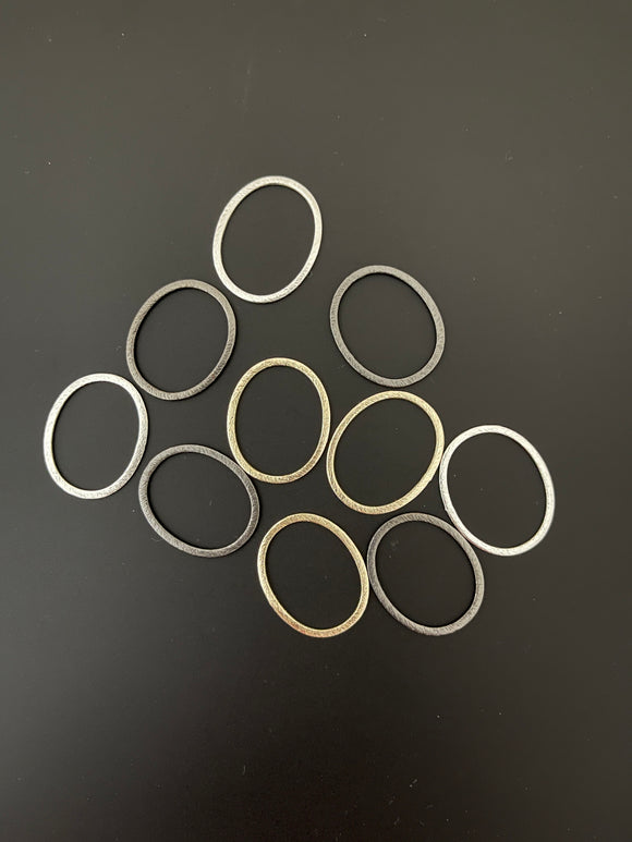 A Pack of Rings, E-coated, Brushed Finish Oval Shape ,Hoops, Handmade Rings/Circles/Connectors, in 3 COLORS AND 2 sizes