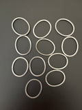 A Pack of Rings, E-coated, Brushed Finish Oval Shape ,Hoops, Handmade Rings/Circles/Connectors, in 3 COLORS AND 2 sizes