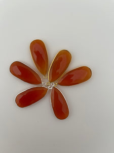 Red Onyx pack of Six Pieces a One Loop Real Gold Plated and Sterling Silver 925 Red Onyx Pear Shape, Size:14mmX32mm.