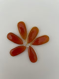 Red Onyx pack of Six Pieces a One Loop Real Gold Plated and Sterling Silver 925 Red Onyx Pear Shape, Size:14mmX32mm.