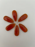 Red Onyx pack of Six Pieces a One Loop Real Gold Plated and Sterling Silver 925 Red Onyx Pear Shape, Size:14mmX32mm.