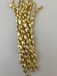 1 Strand of Oblong Starburst  Gold Finish  And Oxidized Silver Plated Beads  Fancy Bead e-coated  ( 14 Beads)  Size: 10mm