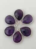 Amethyst Bezel Pack of Pieces One Loop  Real Gold Plated And Sterling Silver Amethyst Bezel Pear Shape,Size:12mX15m.