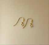 Hammered Ear Wire, 16Pcs., 14K Real Gold Filled Ear Wire, Flat Ear Wire w/Coil, Size: 0.61mm thick, 19mm length, 8 Pairs. EW5GF