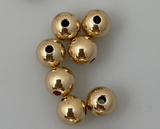 Simple Circular Round Beads, 10Pcs. to 150Pcs, Sizes: 2mm, 2.5mm, 3mm, 4mm, 5mm, 6mm, 14k Gold Filled, Hole Size - 0.8 - 1.5mm.