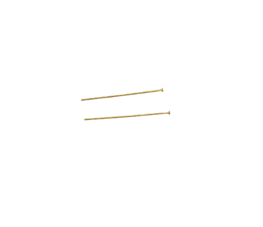 14K Real Gold Filled | Flat Head - Head Pins | Available in two Gauges | 24 Gauge (50Pcs) | 26 Gauge (70Pcs) | 1 Inch Head Pins | Size: 1