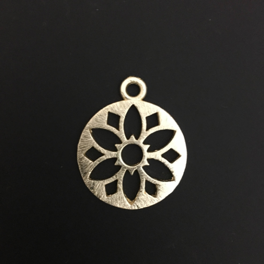 Beautiful Pendant (Louts/Chakra Shaped) (Gold Finish/Silver Plated) | Purity Beads.