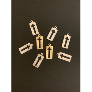 Cross, A bag of 20pcs Gold Finish OR Silver Plated Cross, Simple Cross, E-coated, Brushed Finish, PENDENT Cross Available sizes:"26mmX10mm."