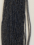 A lot of 5 strands of Black Spinel. AAA Quality, 13" long Strands, Micro Faceted, Rondelles, Two Size available 2mm&3mm  2mm