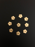 A Strand of Flat Flower Disc, E-coated, Brushed, Available in 2 color- Gold Finish & Silver Plated, 7 Sizes