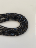 A lot of 5 strands of Black Spinel. AAA Quality, 13" long Strands, Micro Faceted, Rondelles, Two Size available 2mm&3mm  2mm