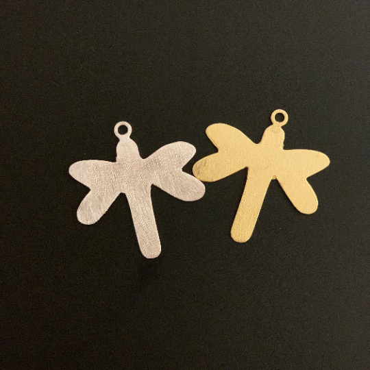 Dragonfly Charms, Finding. E-Coated,  (Gold Finish or Silver Plated) made out of Brass Findings. | Purity Beads.