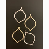 Gold  Finish And Silver plated ,Gunmetal  E-Coated, Brushed Finish, Earring Components, Two Loops Findings, Two Size :47mX30m,39mX29m