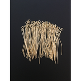 A Pack of Eye Pins,About 100pieces per pack,E-coated,Available in 3 Colors (Gold Finish, Silver Plated,Gunmetal) 3 sizes (2",2.5, 3") 22 gauge