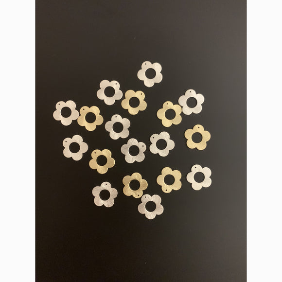 Findings Gold Finish And Silver Plated Brushed Finish, E-coated, one hole, Copper/Brass Findings. | Purity Beads