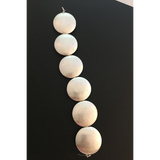 1 Strand of Brushed E-Coated Round Flat Coin Shaped Beads in 2 colors (Gold Finish and Silver Plated) and 5 sizes (16X7,24X8,35X9,12X6,10X4)