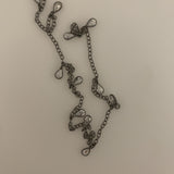 Gunmetal Plated CZ Pear Dangling Bezel Chain. #3 | Purity Beads