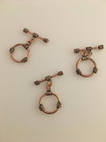 A Pack of 5 Copper Toggles, Fancy, Hand Made Copper Toggles/ Clasps 18X18mm (23mm with loop), Bar is 26mm (8mm thick with loop)Copper #NO-8