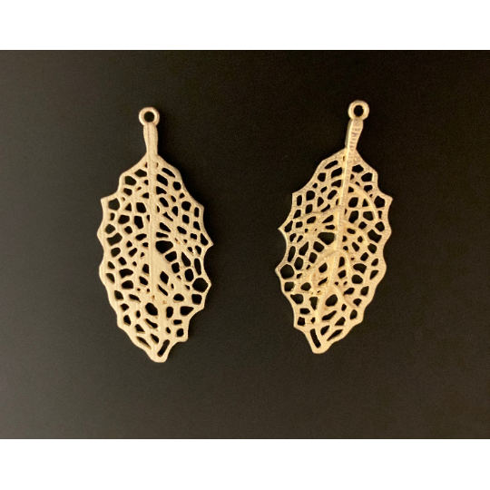 Leaf Earring, Gold  Finish or Silver Plated, E-Coated, Designer Finish, Earring Components . | Purity Beads.