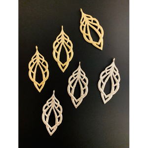 Leaf Shaped Findings (Gold Finished/Silver Plated) | Purity Beads