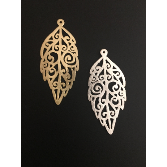 Leaf Shaped Pendant (Gold Finished/Silver Plated) | Purity Beads